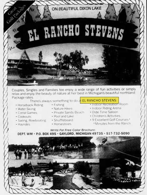 Sojourn Lakeside Resort (Gay El Rancho Ranch, El Rancho Stevens Ranch) - Jul 1991 Flyer (newer photo)